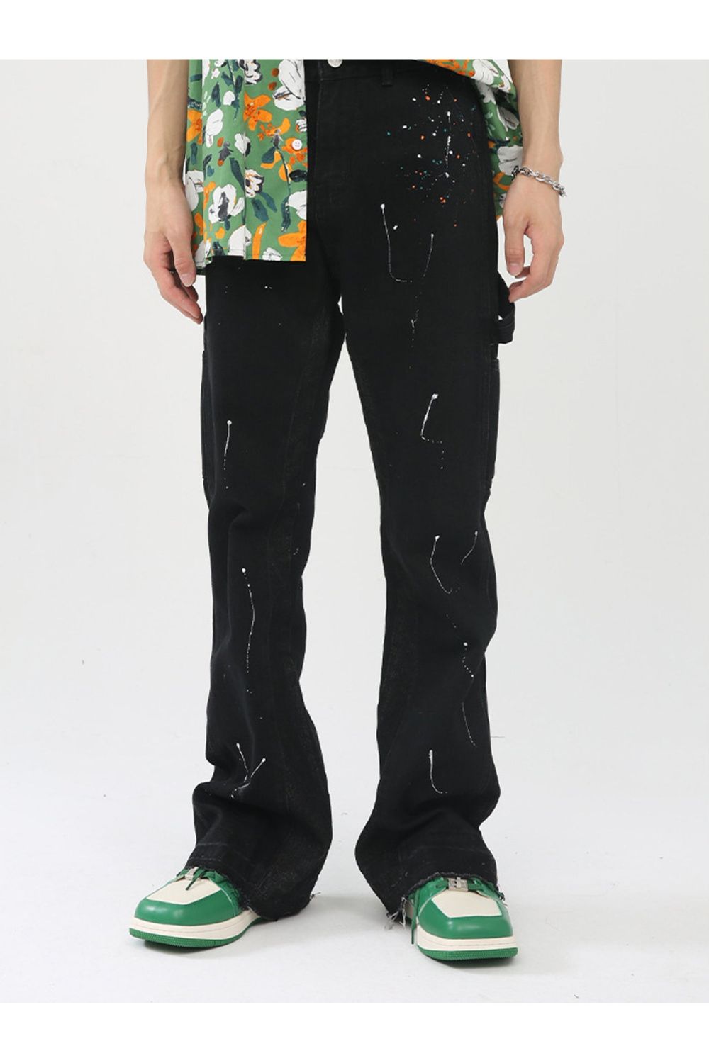 Jeans Flared With Paint - Strada Fashion