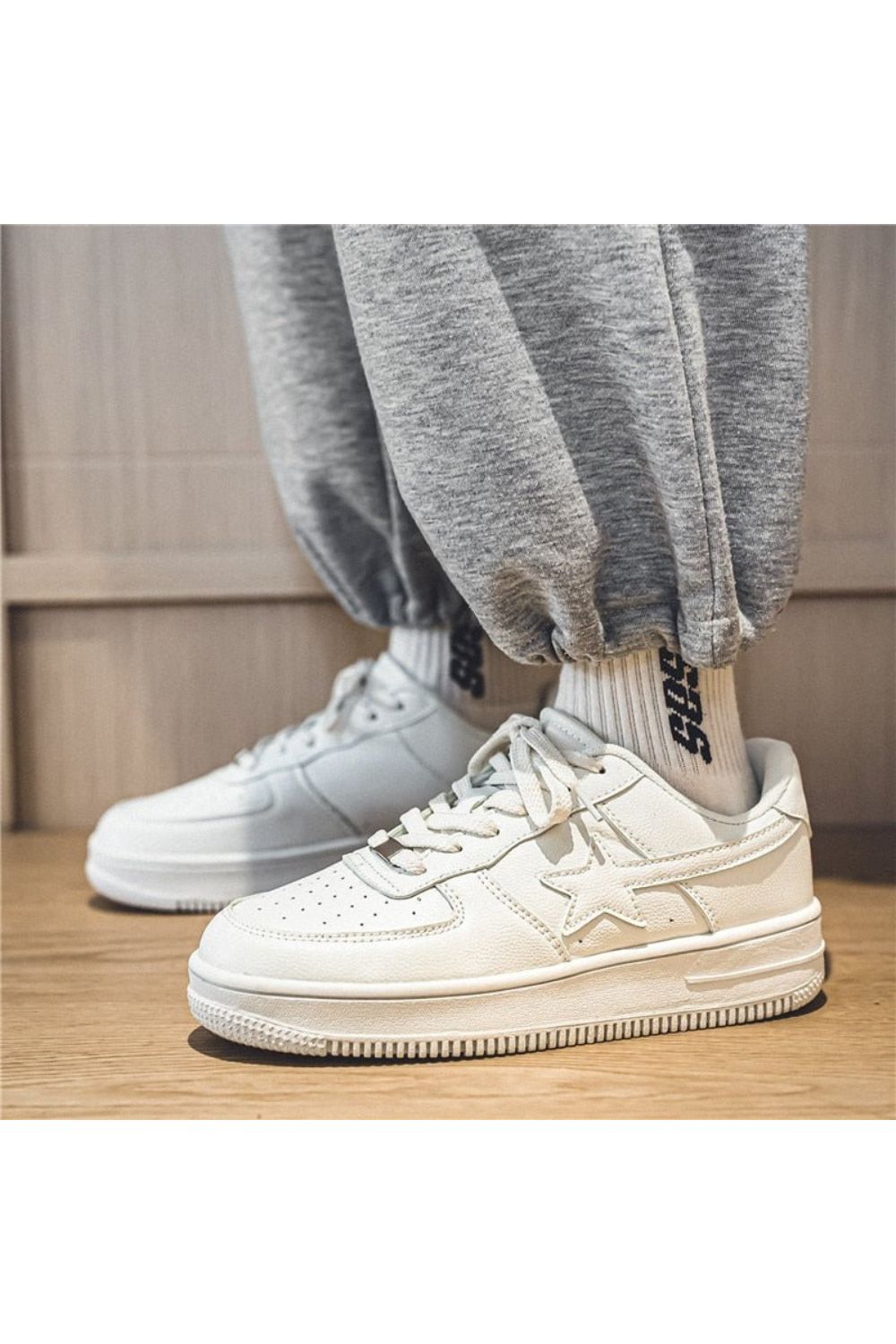 'Triple White' Star Sneaker - Strada Fashion