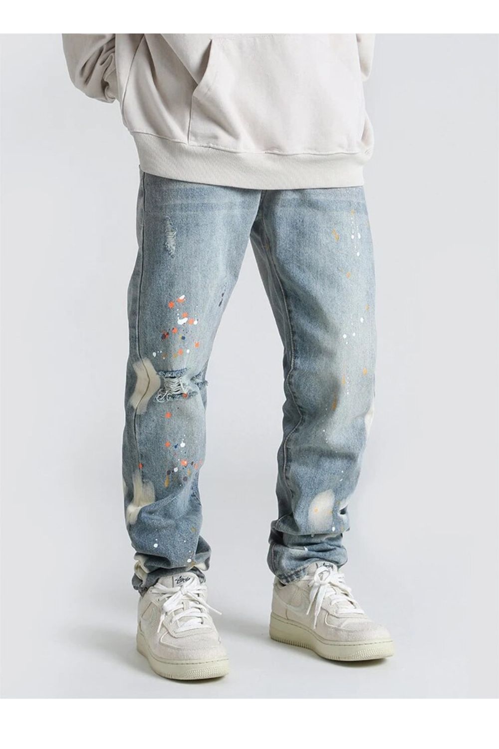 Jeans With Paint Design - Strada Fashion