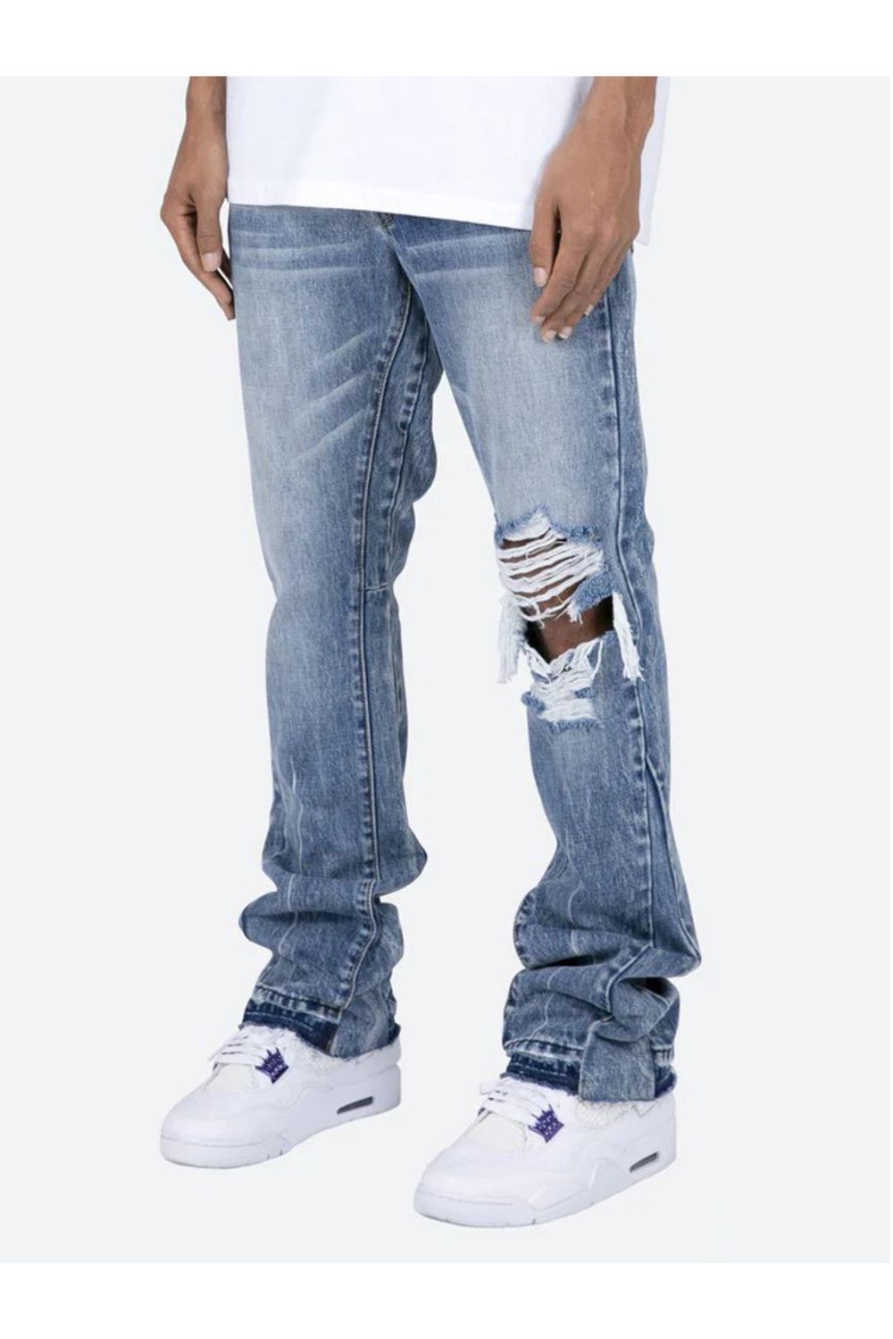 Jeans With Flare Design Ripped - Strada Fashion