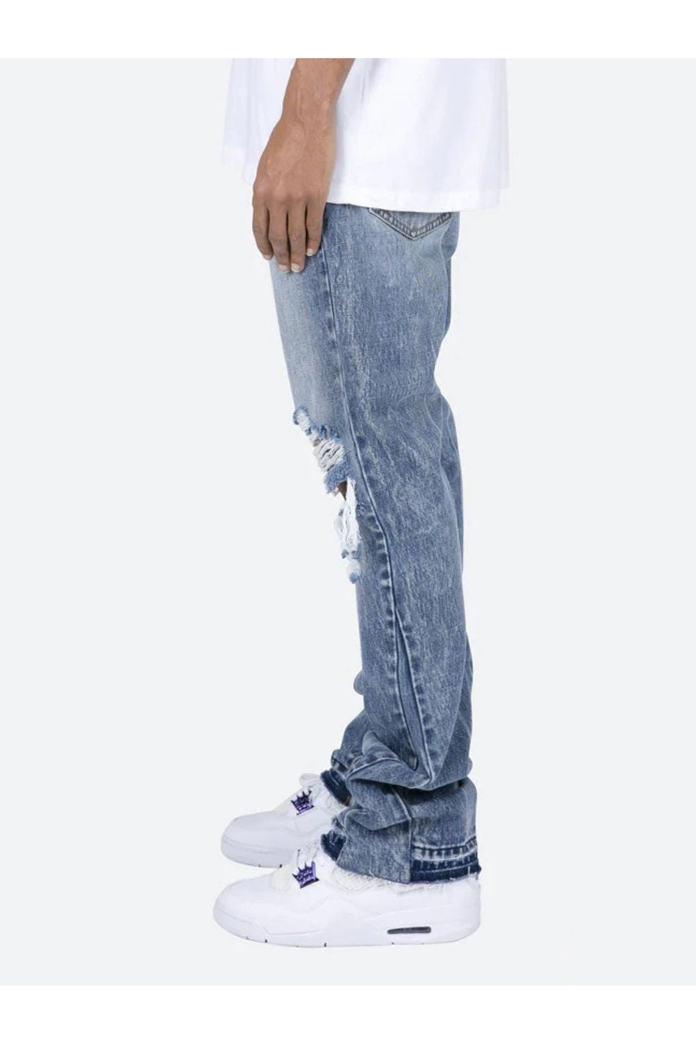Jeans With Flare Design Ripped - Strada Fashion