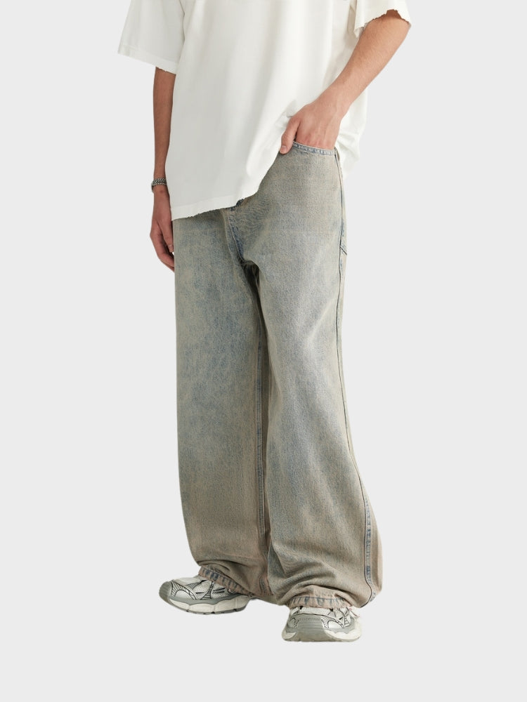 Jeans baggy in denim - Grigio chiaro