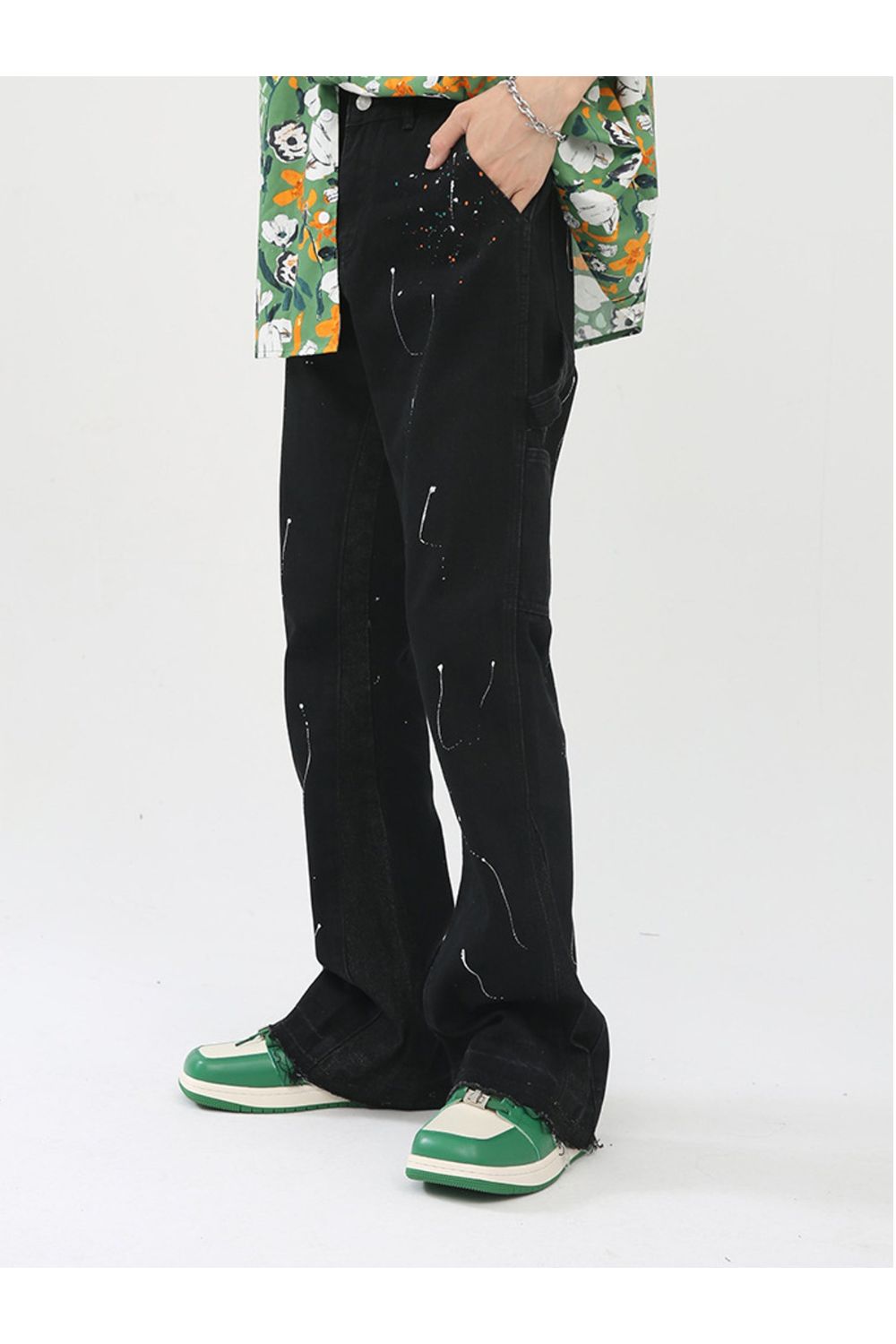 Jeans Flared With Paint - Strada Fashion