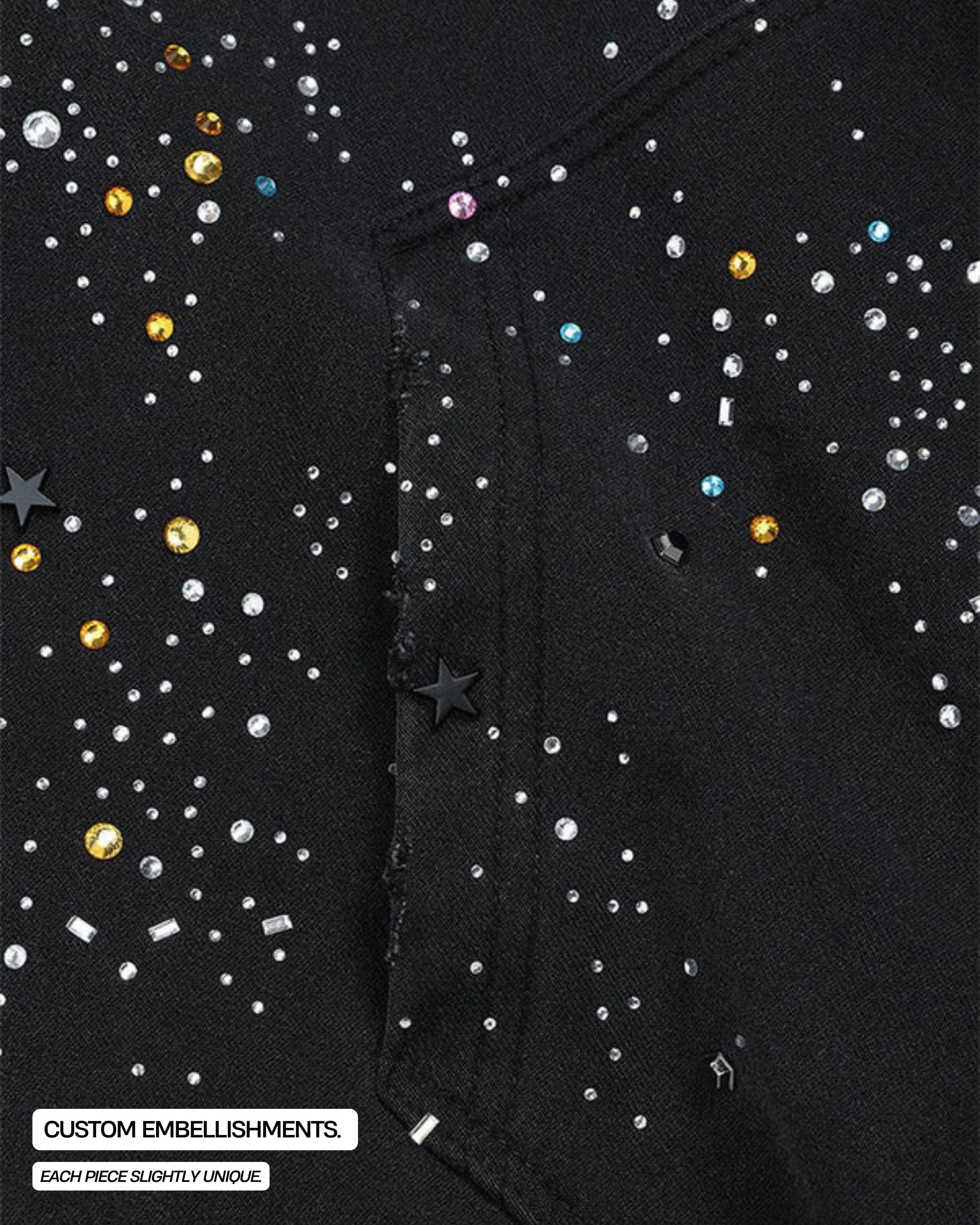 Rhinestone Zip-Through hoodie