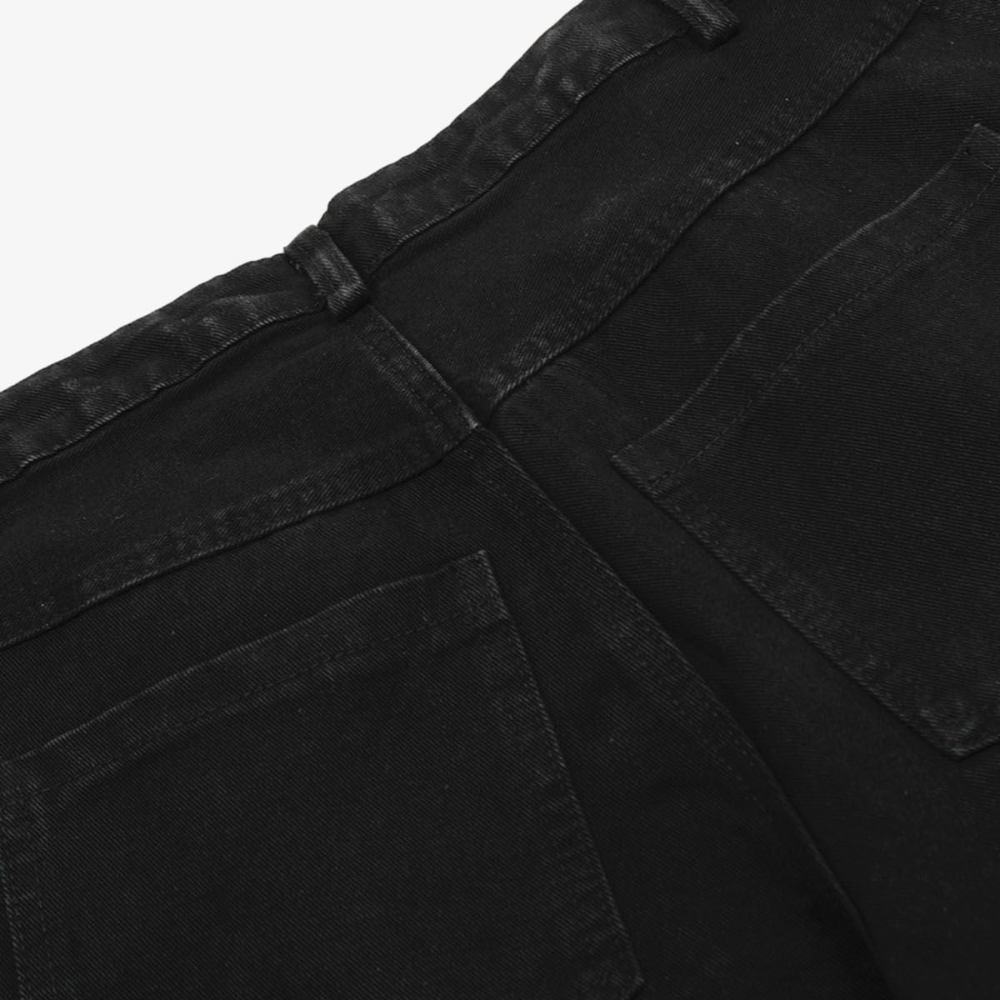 Denim Striped Barrel Jeans - Black
