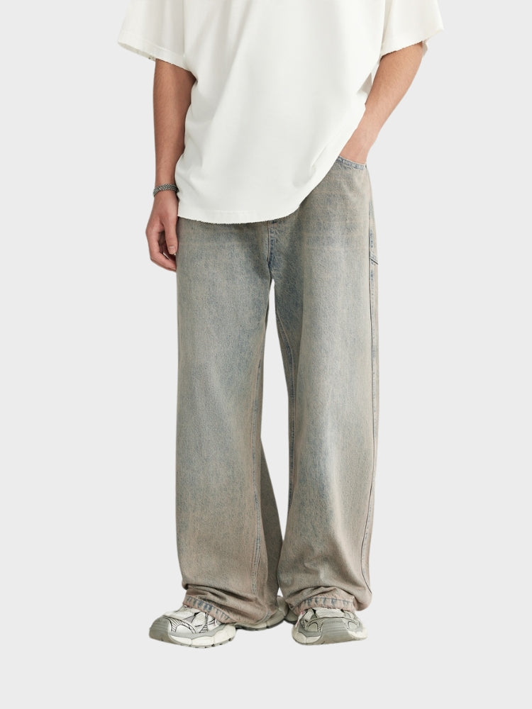 Jeans baggy in denim - Grigio chiaro