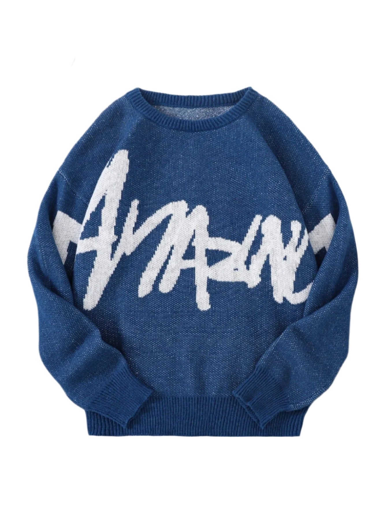 Graffiti Jacquard Knitted Sweater - Strada Fashion