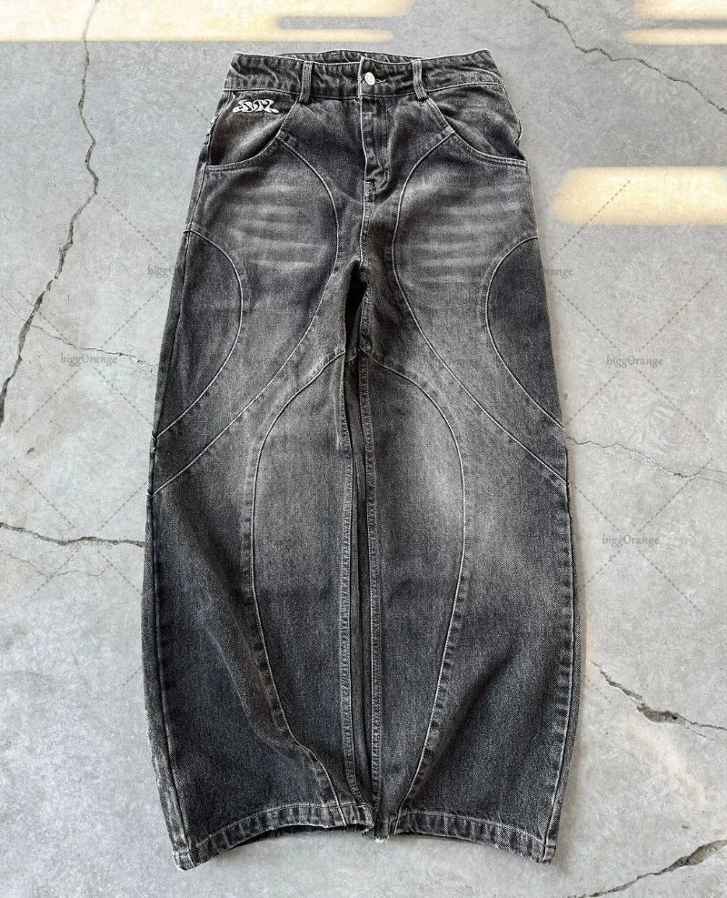 'Dark Edge' Baggy Jeans - Strada Fashion