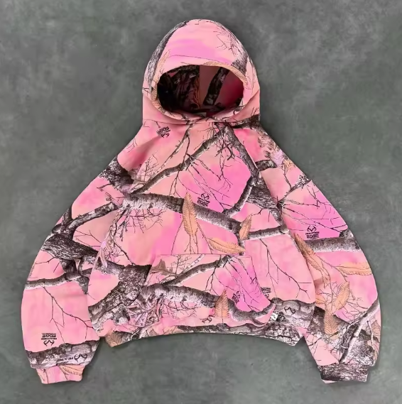 'Pink camo' Felpa con zip