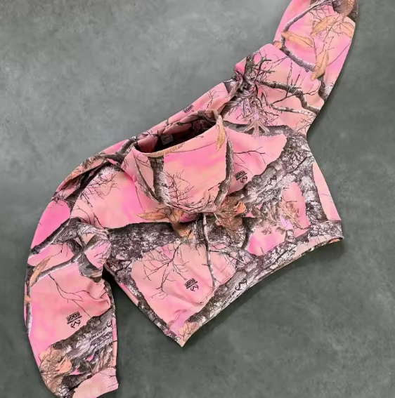 'Pink camo' Felpa con zip