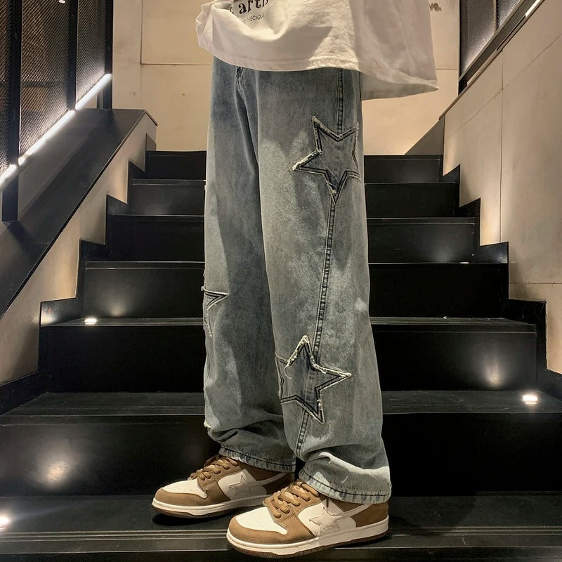 Wide-Leg Streetwear Jeans - Strada Fashion