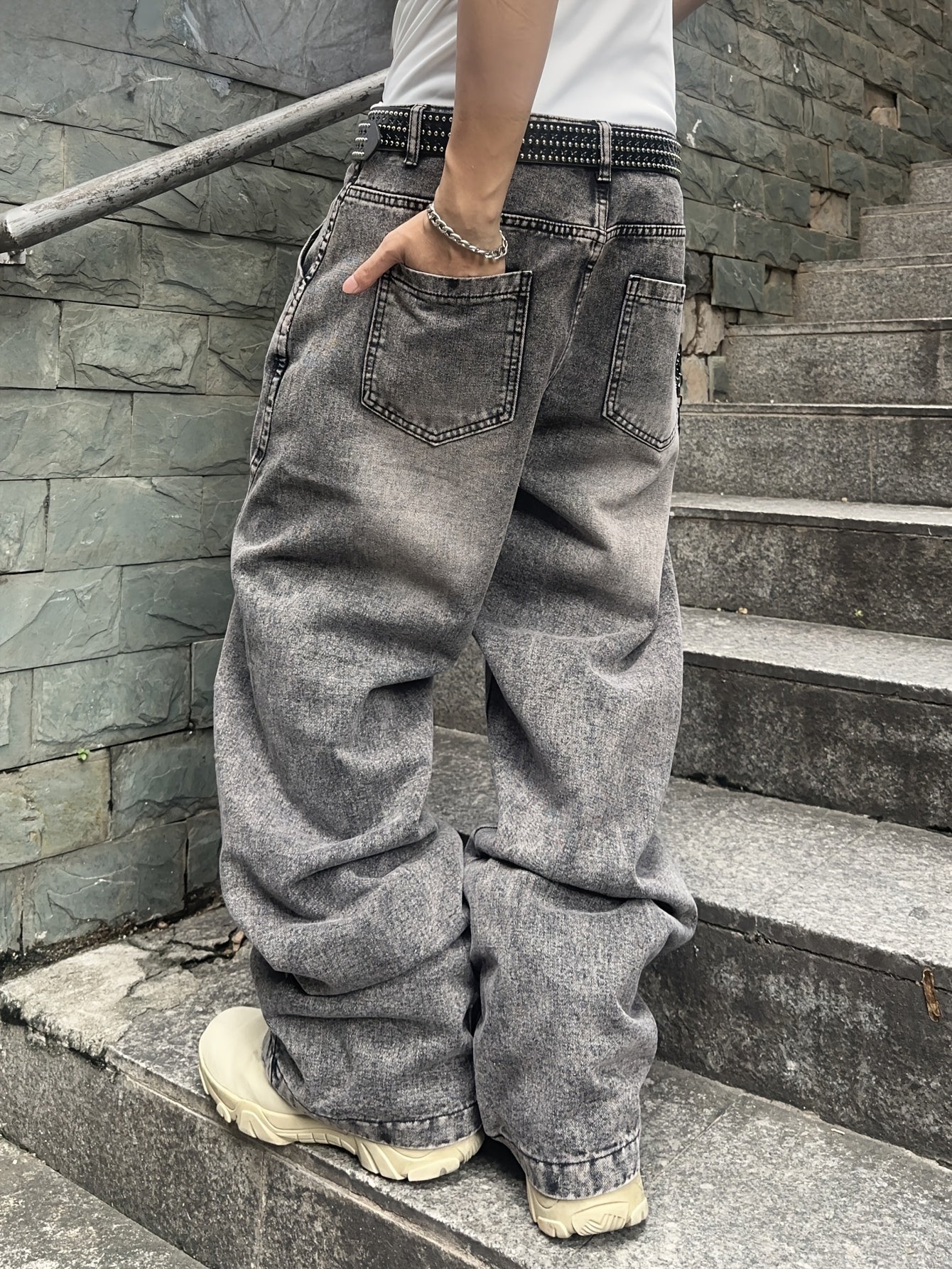 Jeans Baggy Grigio Washed