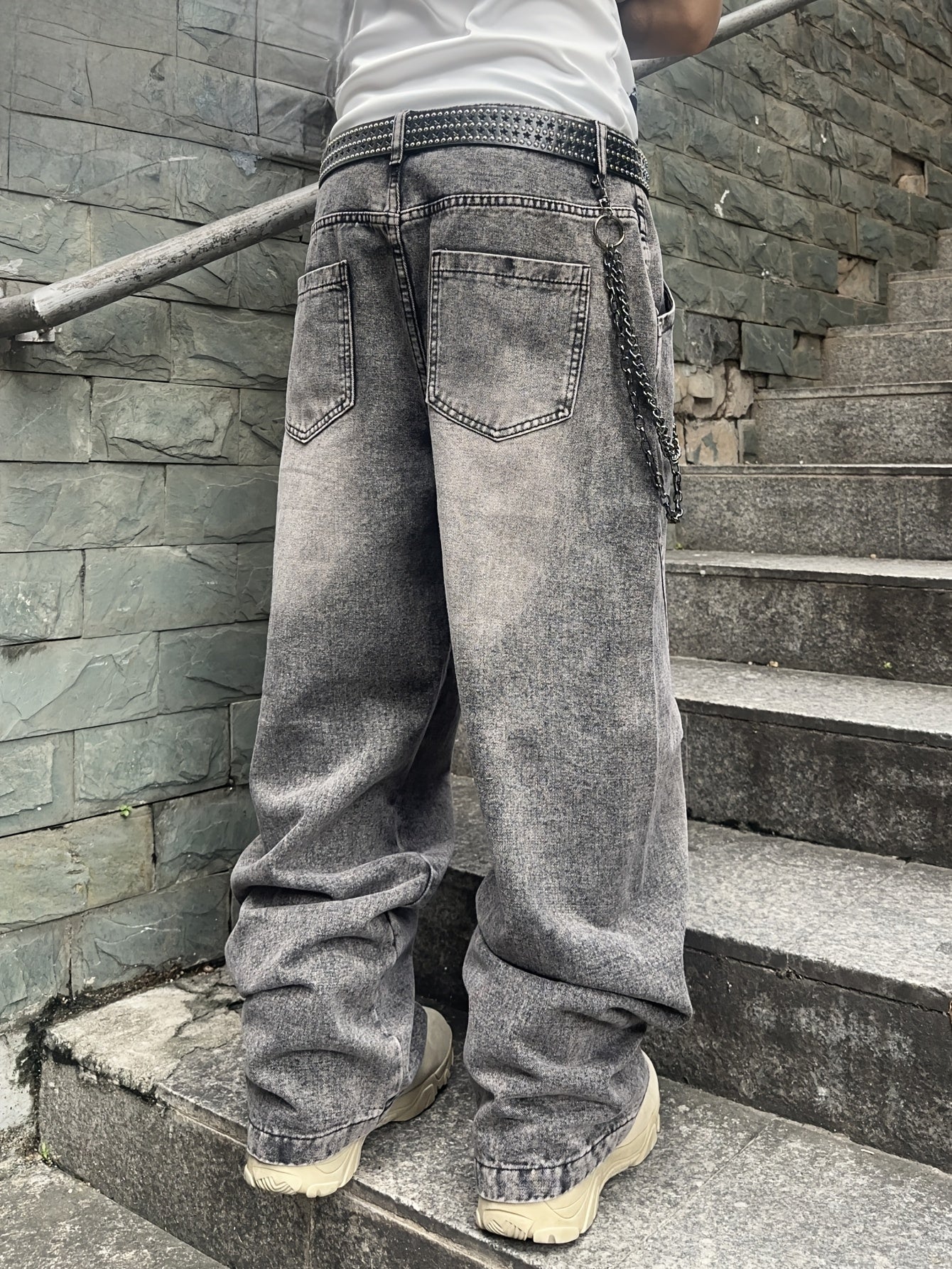 Jeans Baggy Grigio Washed
