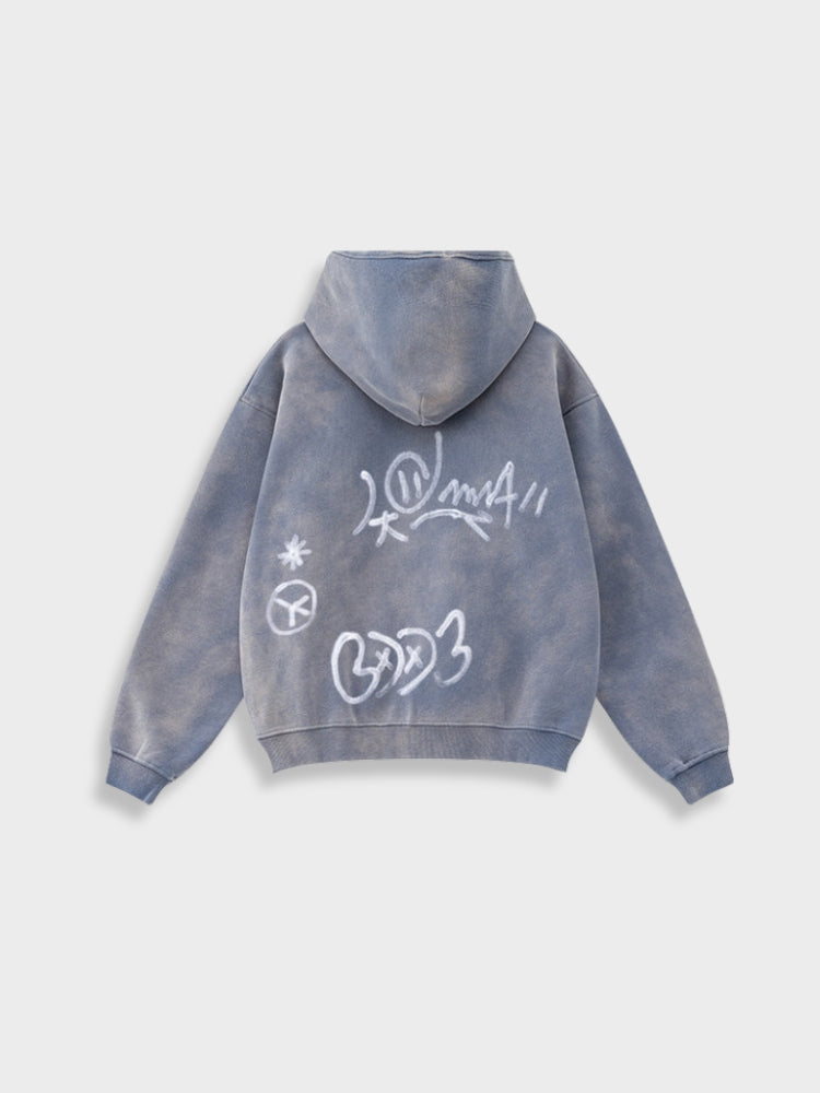 'Grafitti Washed' Felpa con zip