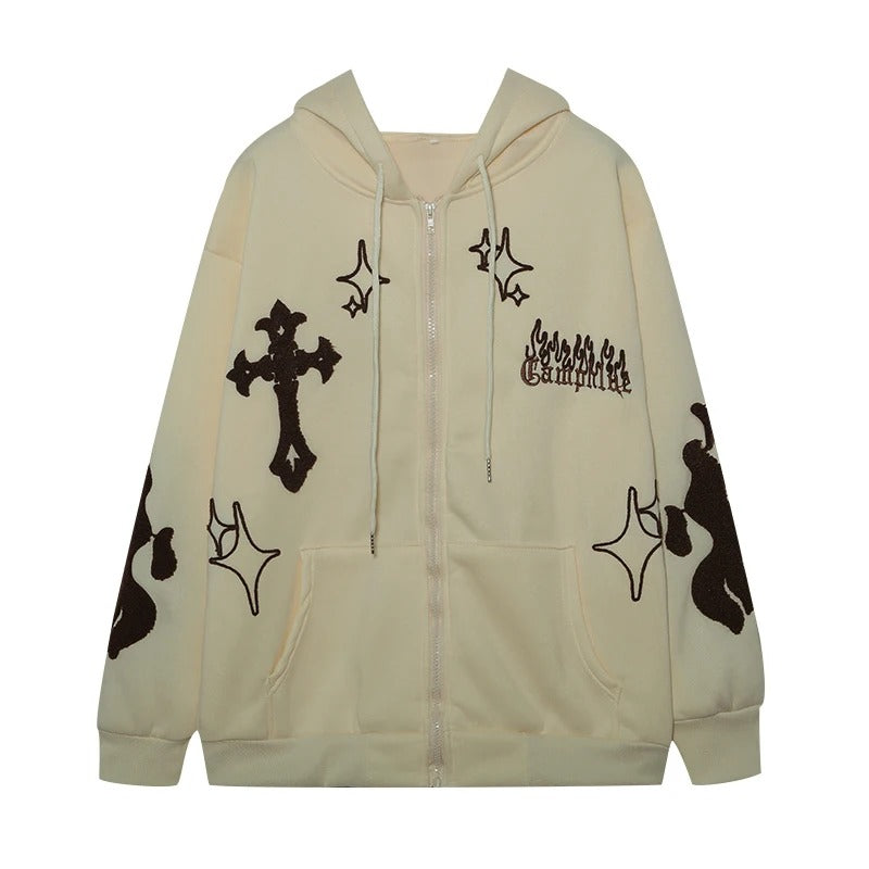 Ripped Crew Neck Hoodie - Strada Fashion