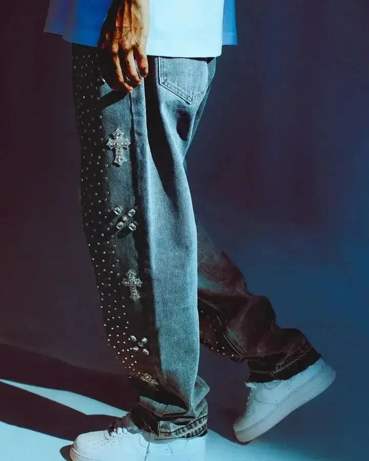 'Crossed' Washed Jeans - Strada Fashion