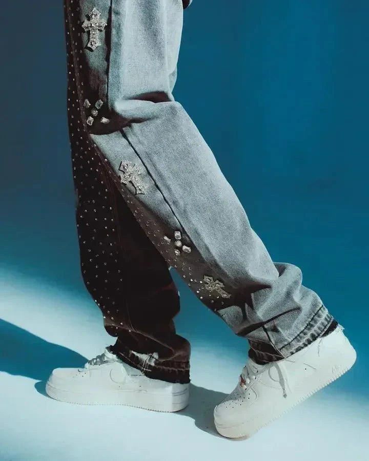 'Crossed' Washed Jeans - Strada Fashion