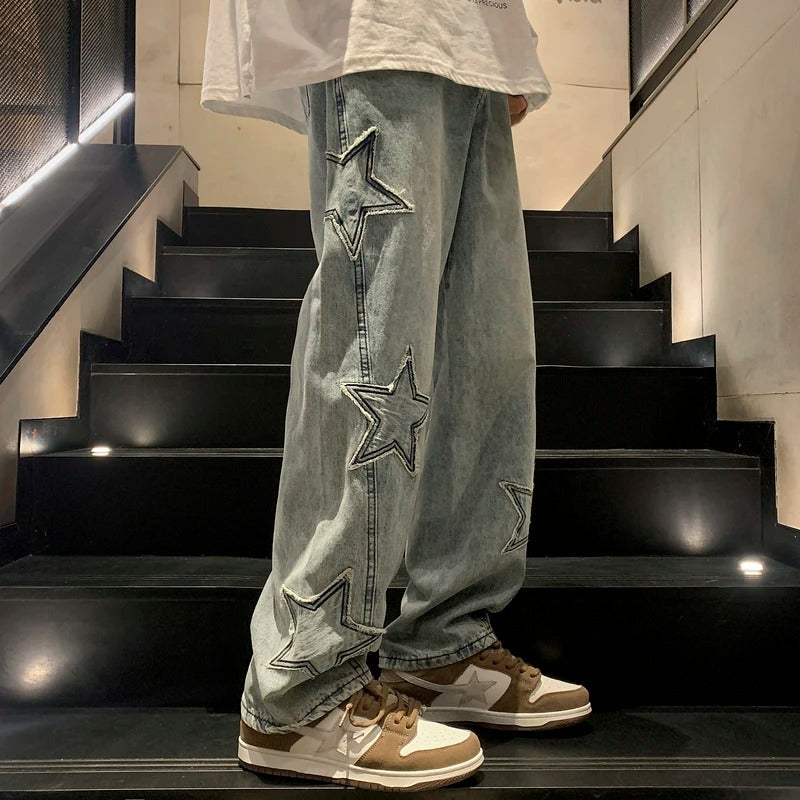 Wide-Leg Streetwear Jeans - Strada Fashion
