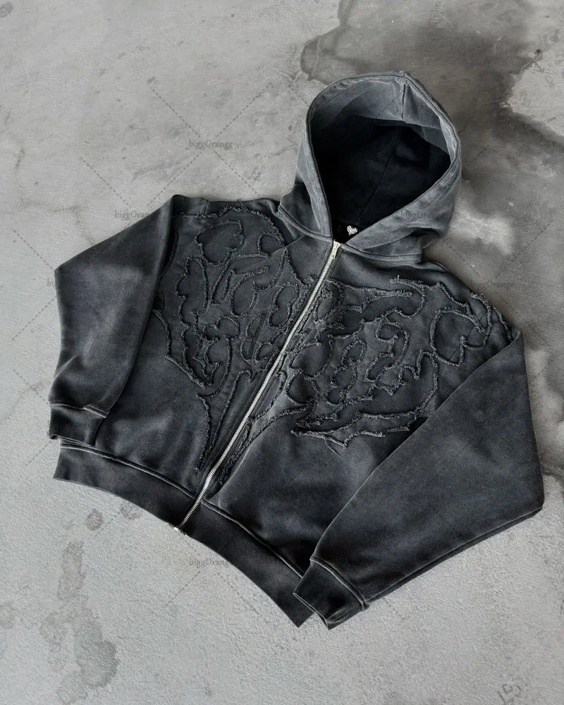 'Glazed' Zipped Hoodie - Strada Fashion