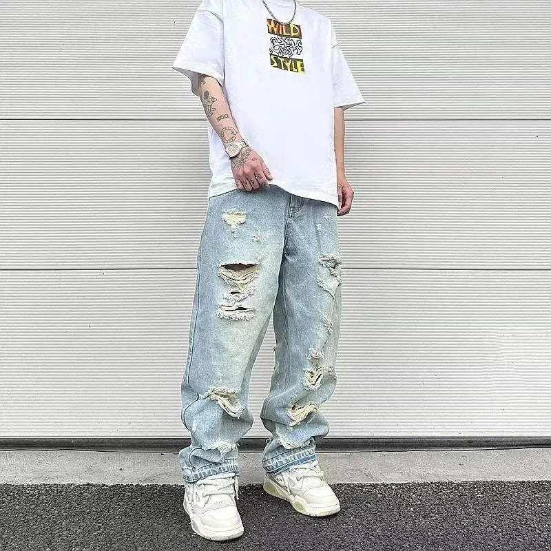 Straight-leg Jeans Ripped - Valento Fashion - Strada Fashion