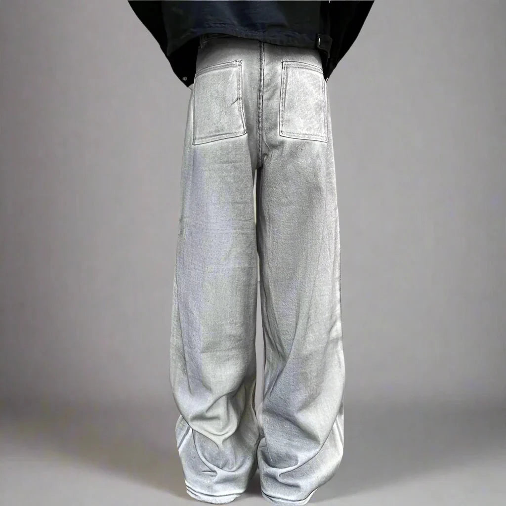 Washed Baggy Cargo Jeans - Strada Fashion