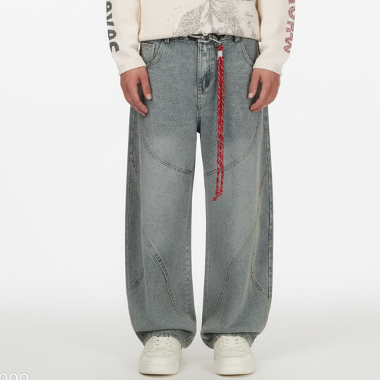 Dune Patchwork Barrel Jeans