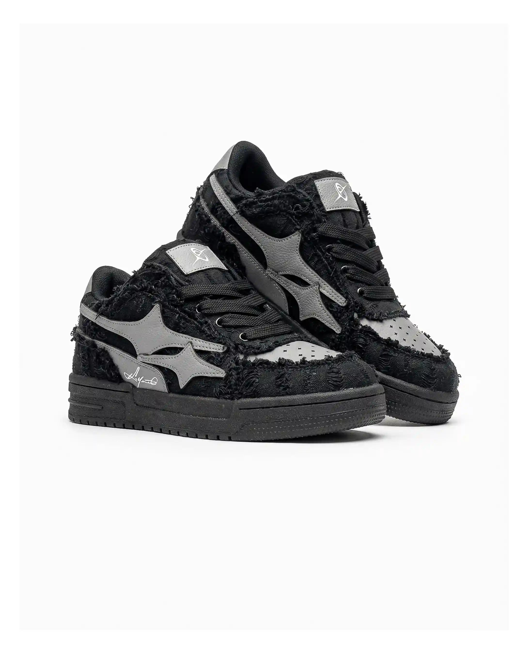 Denim Wash Sneaker - Black
