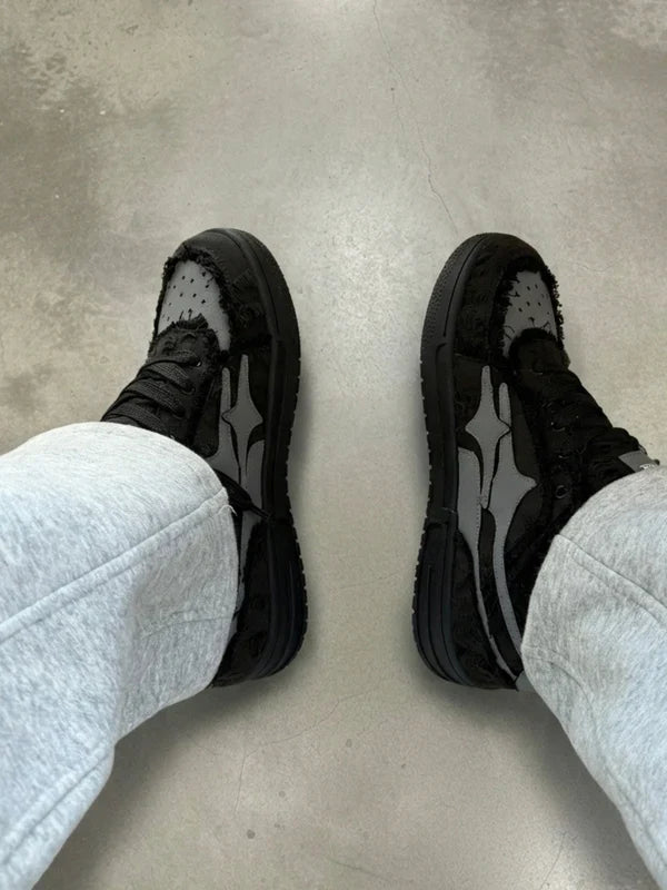Denim Wash Sneaker - Black