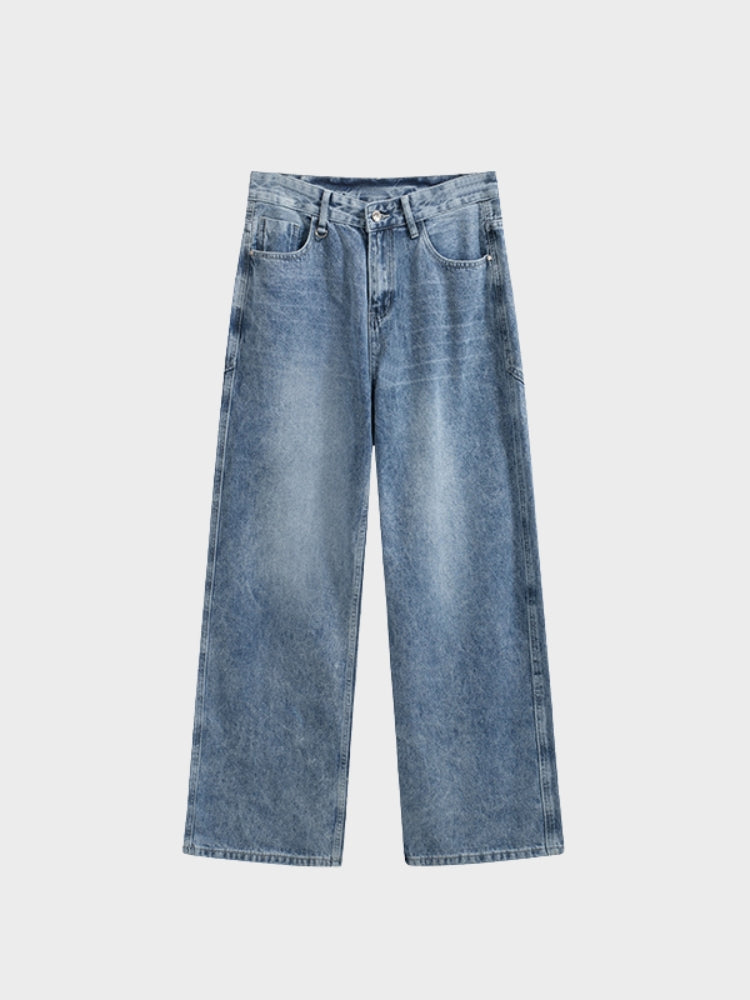 Jeans baggy in denim - Blu