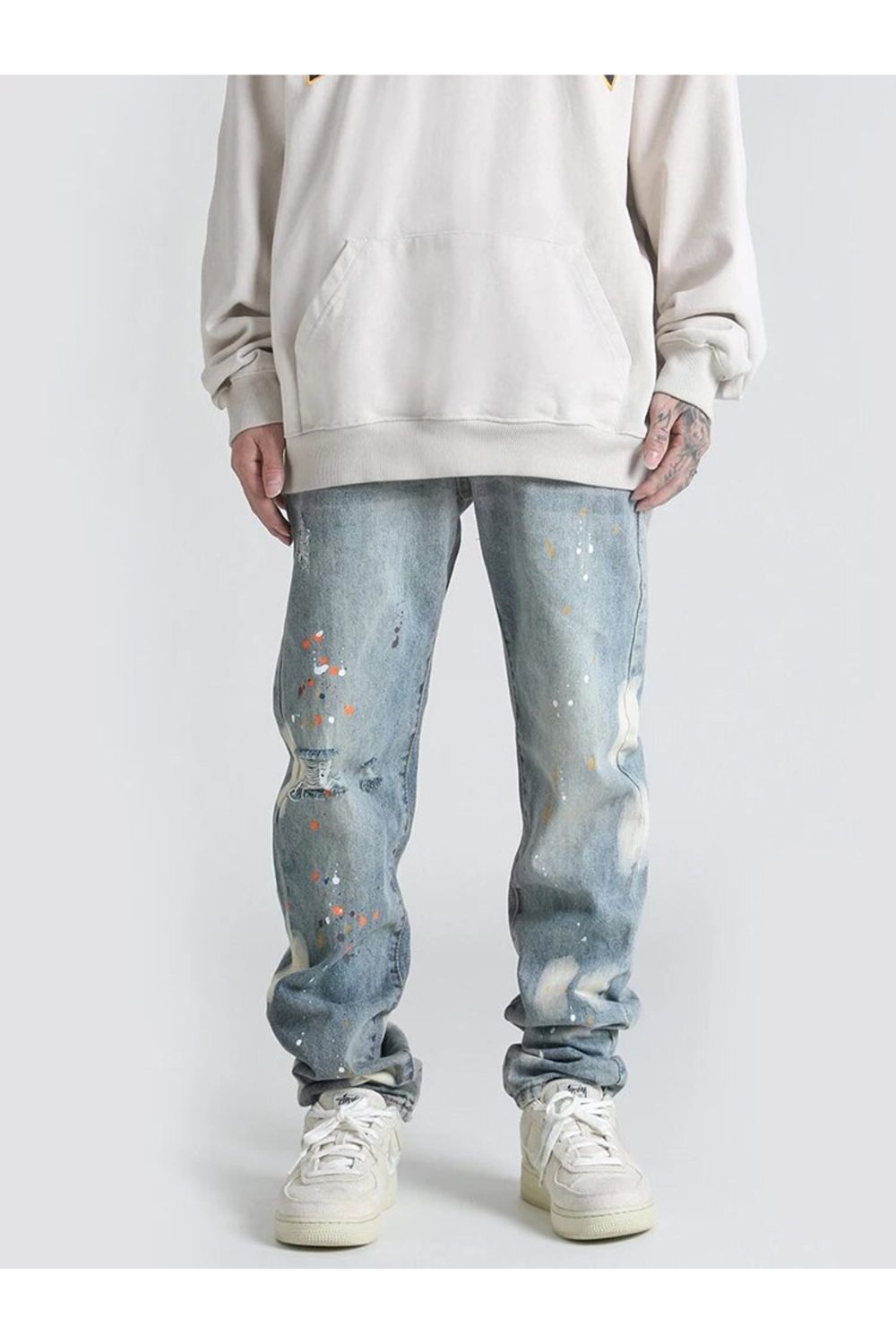 Jeans With Paint Design - Strada Fashion