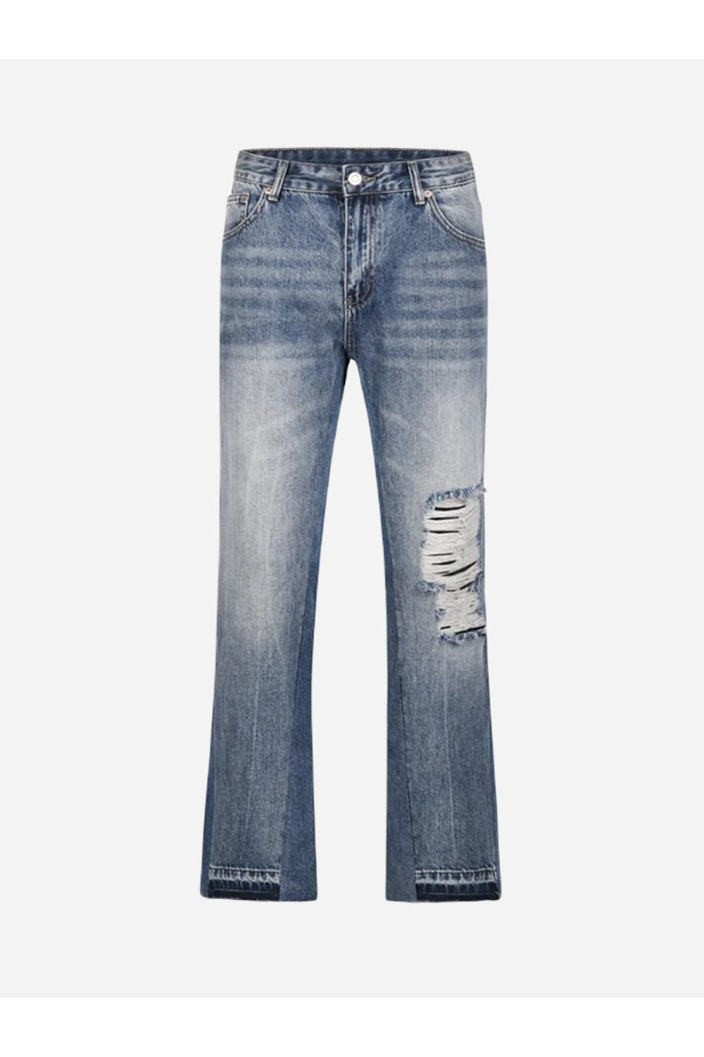Jeans With Flare Design Ripped - Strada Fashion