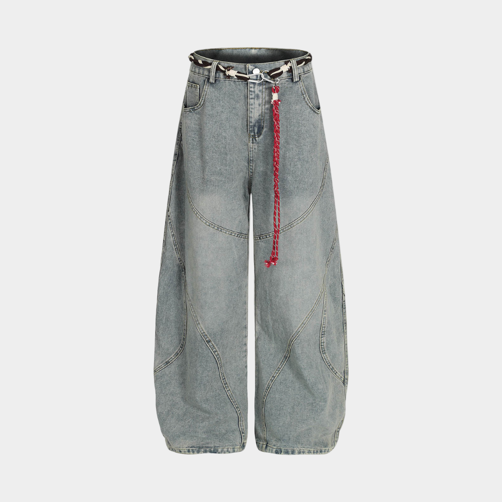 Dune Patchwork Barrel Jeans