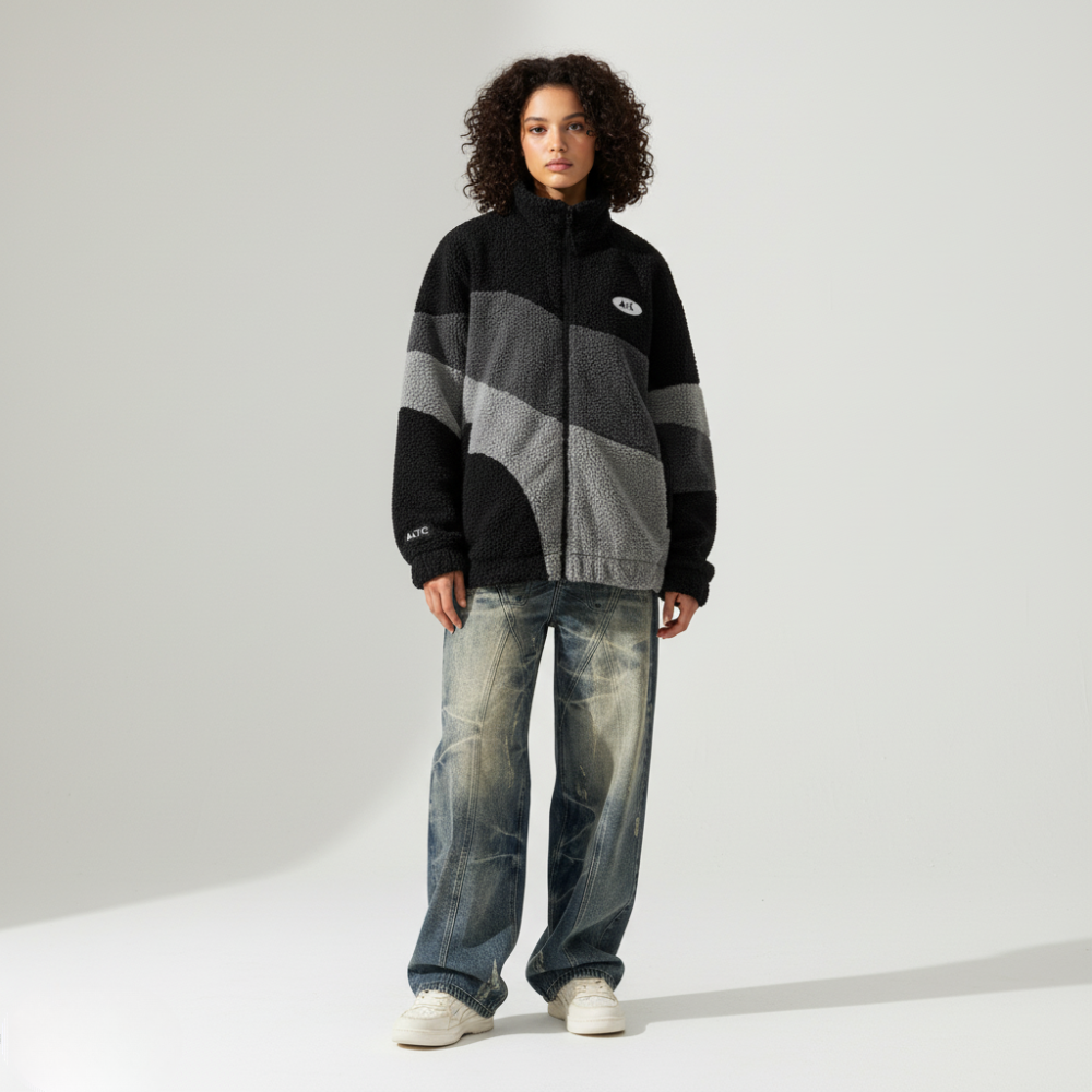 'Graphic Lining' Baggy Jeans