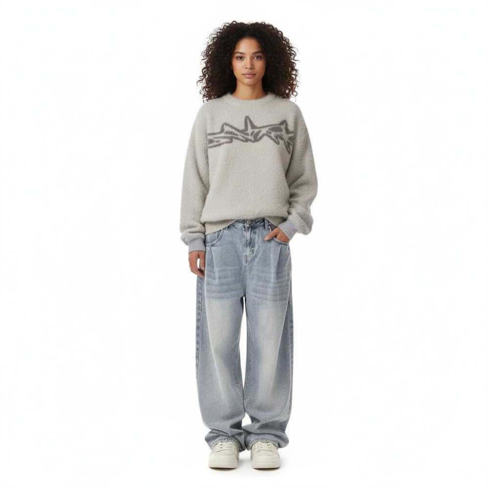 'Tribal' Knitted Sweater - Apricot