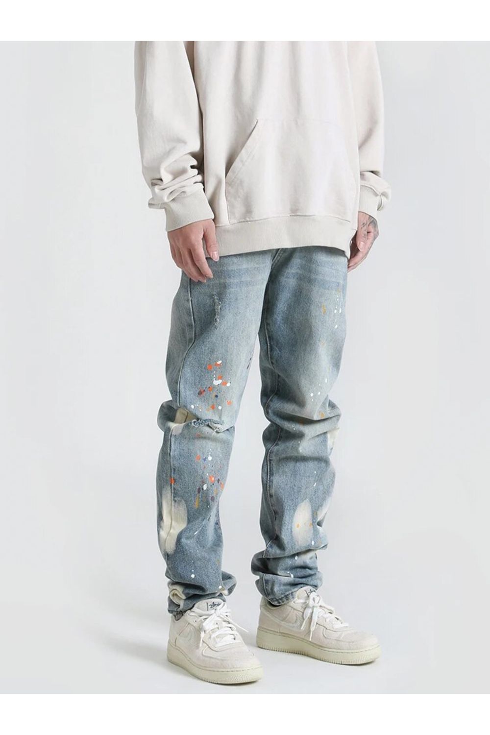 Jeans With Paint Design - Strada Fashion