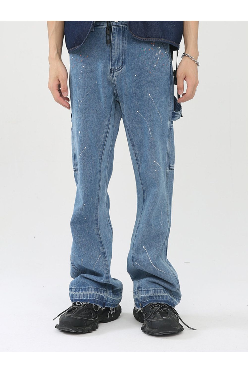 Jeans Flared With Paint - Strada Fashion