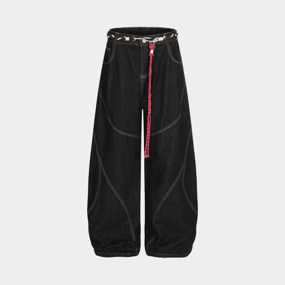 Dune Patchwork Barrel Jeans