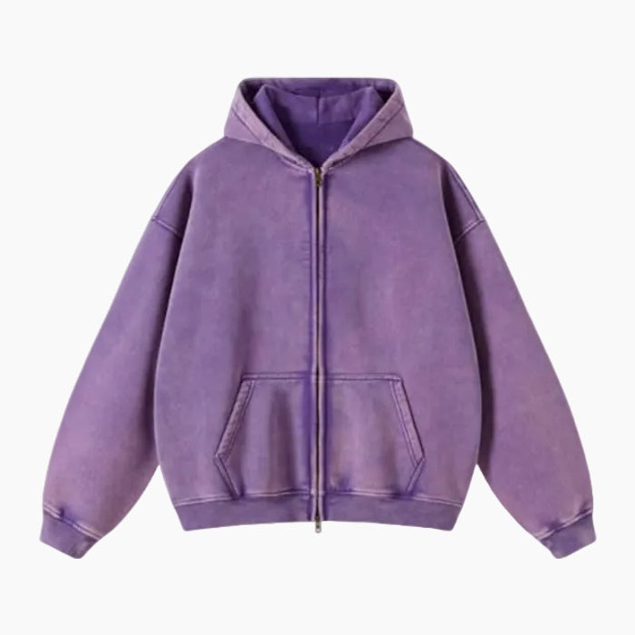 Heavyweight Zipped Hoodie - Purple