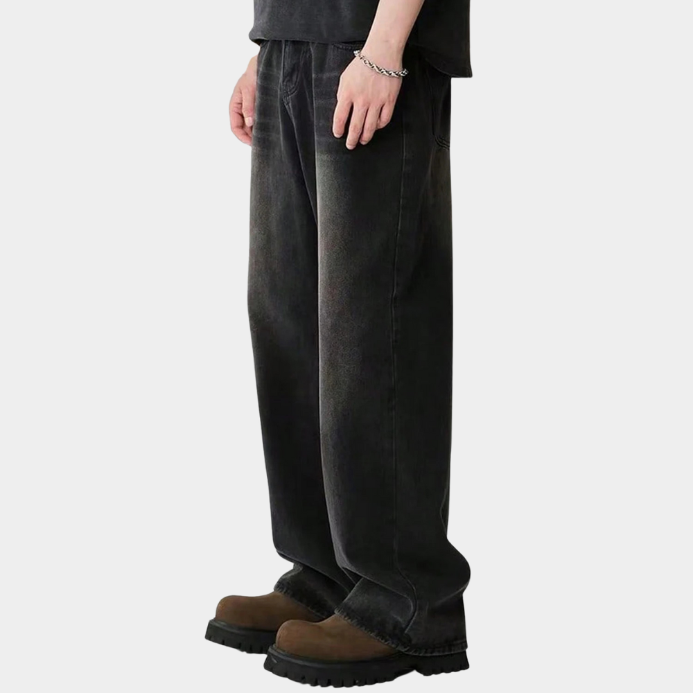 Wide Leg Jeans Black - Light Blue