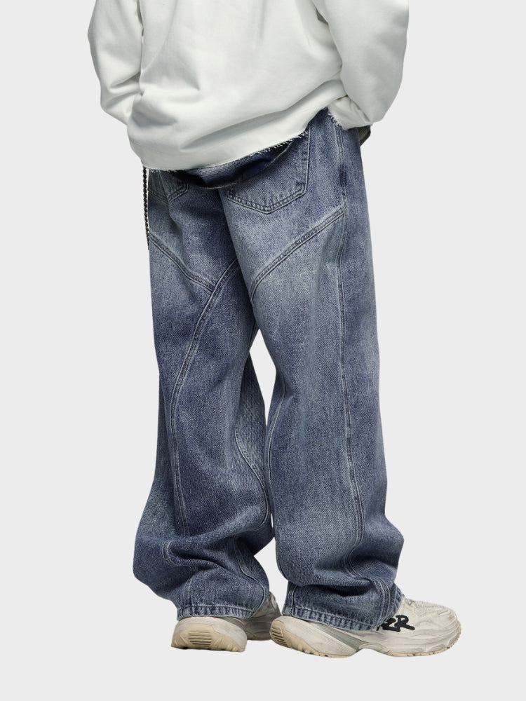 Jeans baggy in denim - Blu