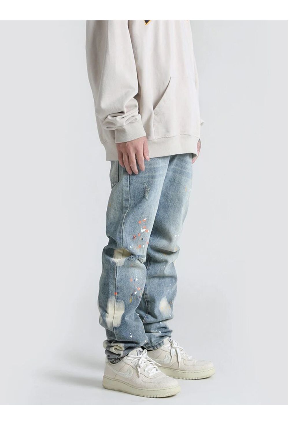 Jeans With Paint Design - Strada Fashion