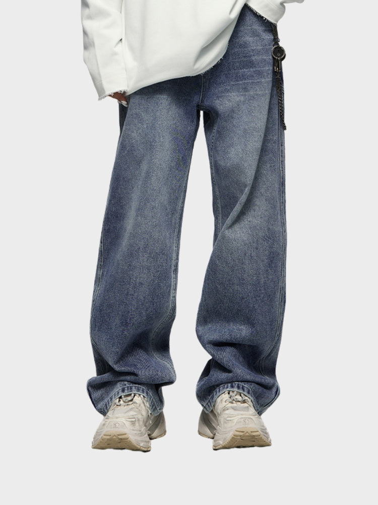 Jeans baggy in denim - Blu