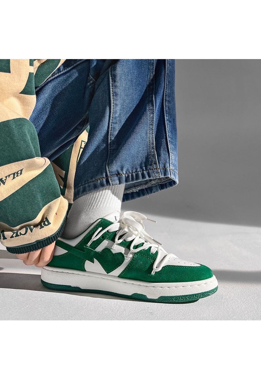 Green Heart Sneaker - Strada Fashion