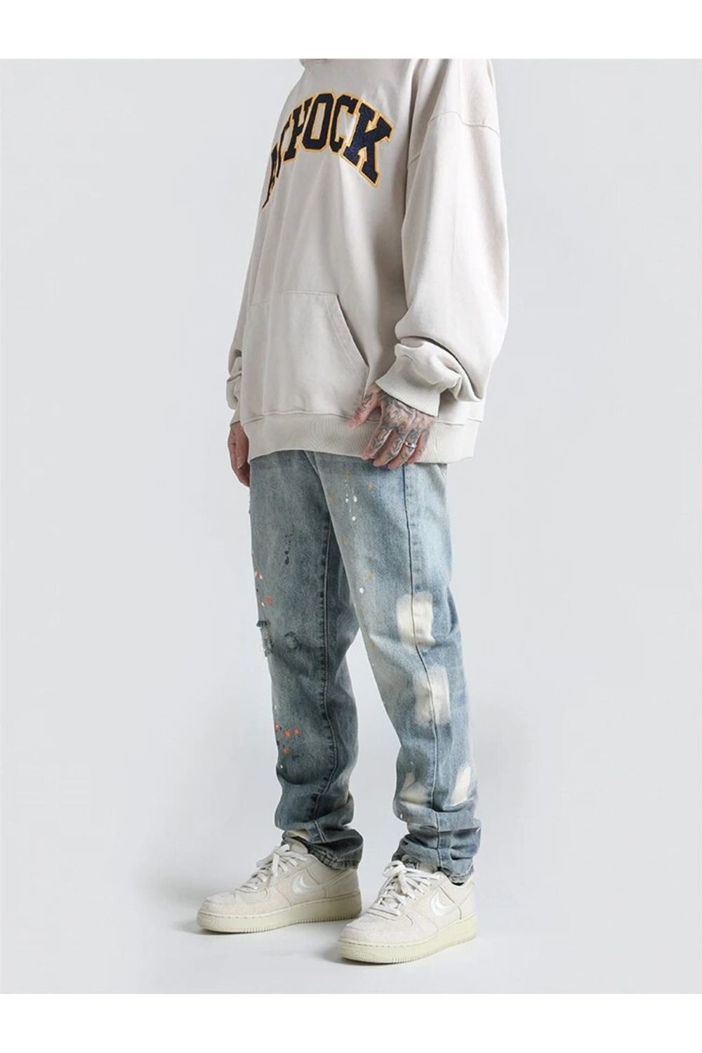 Jeans With Paint Design - Strada Fashion