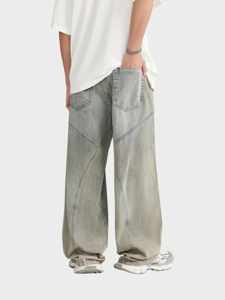 Jeans baggy in denim - Grigio chiaro