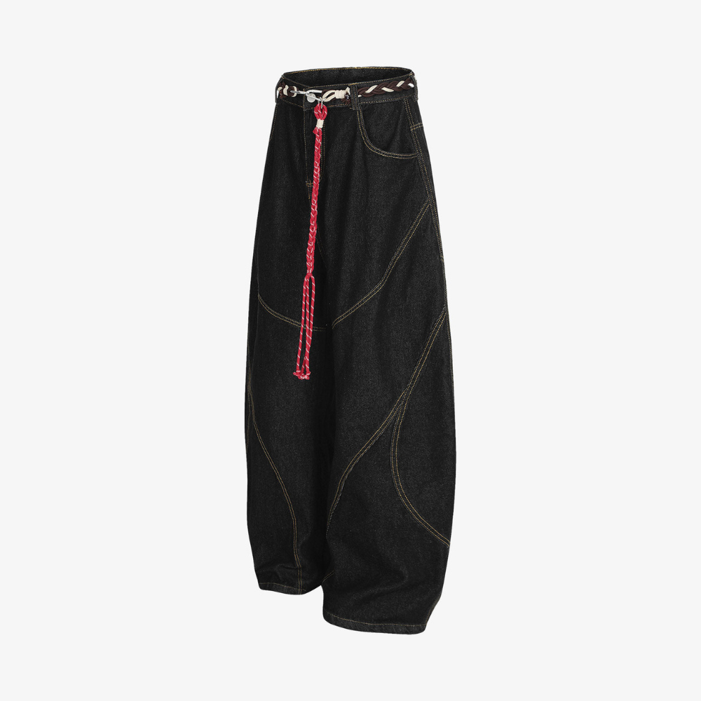 Dune Patchwork Barrel Jeans