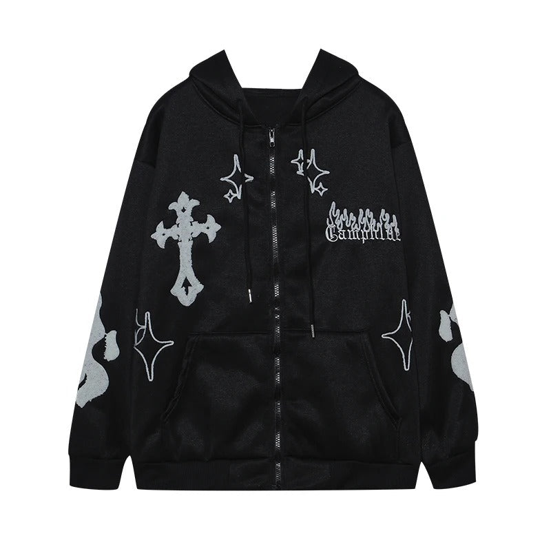 Ripped Crew Neck Hoodie - Strada Fashion