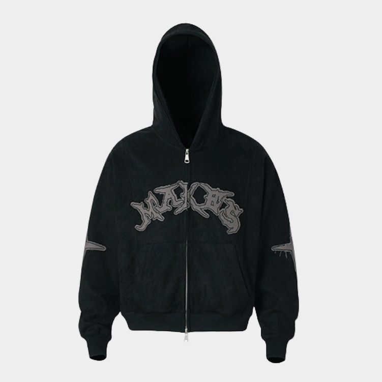 Zip Hoodie Y2K - Black