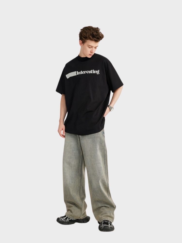 Jeans baggy in denim - Grigio chiaro