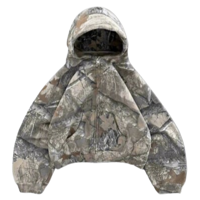 Y2K Retro Felpa con zip - Camouflage